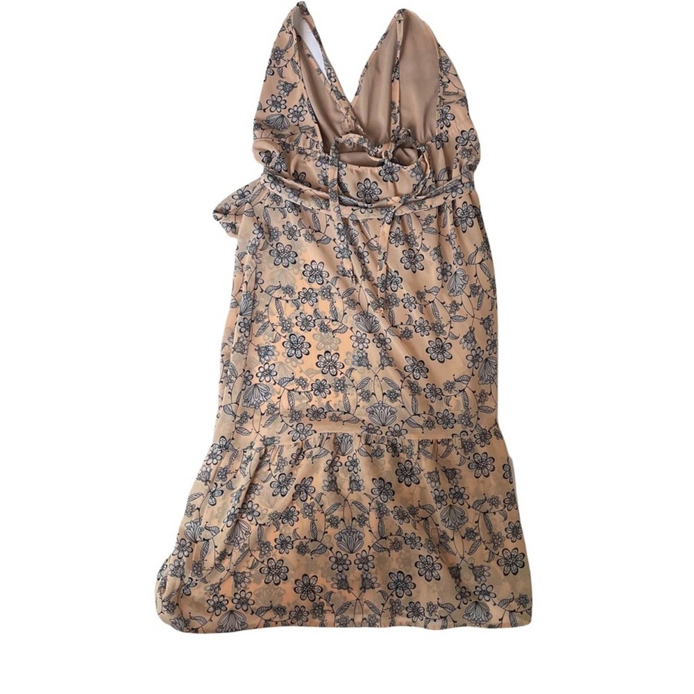 For Love & Lemons Pia Dress Pale Peach V-Neck Midi Low Back Adjustable Straps M - Picture 5 of 9